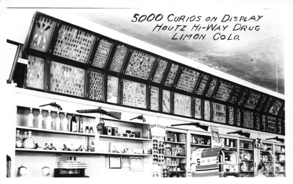 Limon Colorado Houtz Hi-way Drug Store Curio Display Real Photo Postcard AA79405