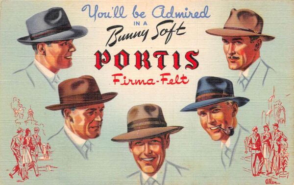 Atlantic Iowa Neff Clothing Portis Mens Hats Ad Postcard AA79415