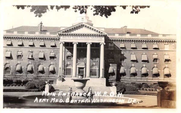 Washington DC Army Medical Center Main Entrance Real Photo Postcard AA79423