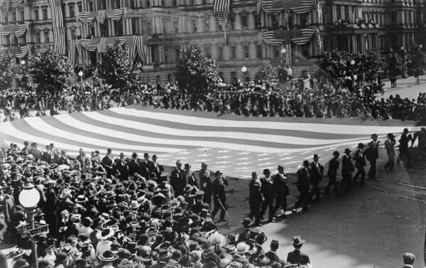 Washington DC GAR Parade 150 Foot Flag Real Photo Vintage Postcard AA79425