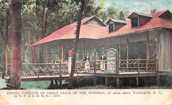 Washington DC Great Falls of the Potomac Dining Pavilion Postcard AA79426