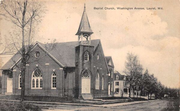 Laurel Maryland Washington Ave Baptist Church Vintage Postcard AA79448