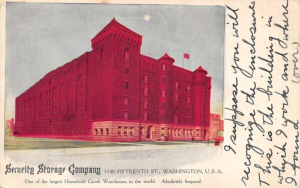 Washington DC Security Storage Co Vintage Postcard AA79450