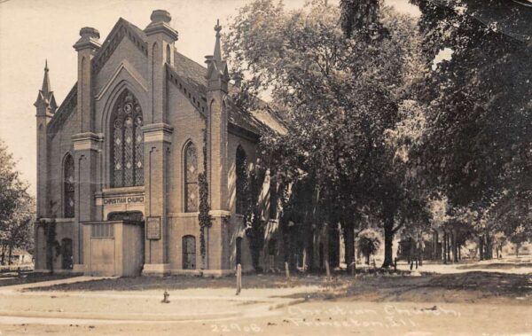 Princeton Illinois Christian Church Real Photo Vintage Postcard AA79451
