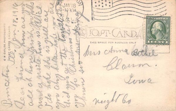Princeton Illinois Christian Church Real Photo Vintage Postcard AA79451 - Image 2