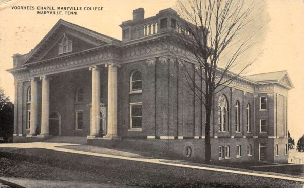 Maryville Tennessee Maryville College Voorhees Chapel Vintage Postcard AA79461