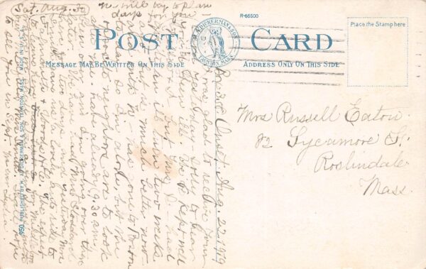 Cape Cod Massachusetts, Sailing Ship In Tow, White Border, Vintage PC U16696 - Image 2