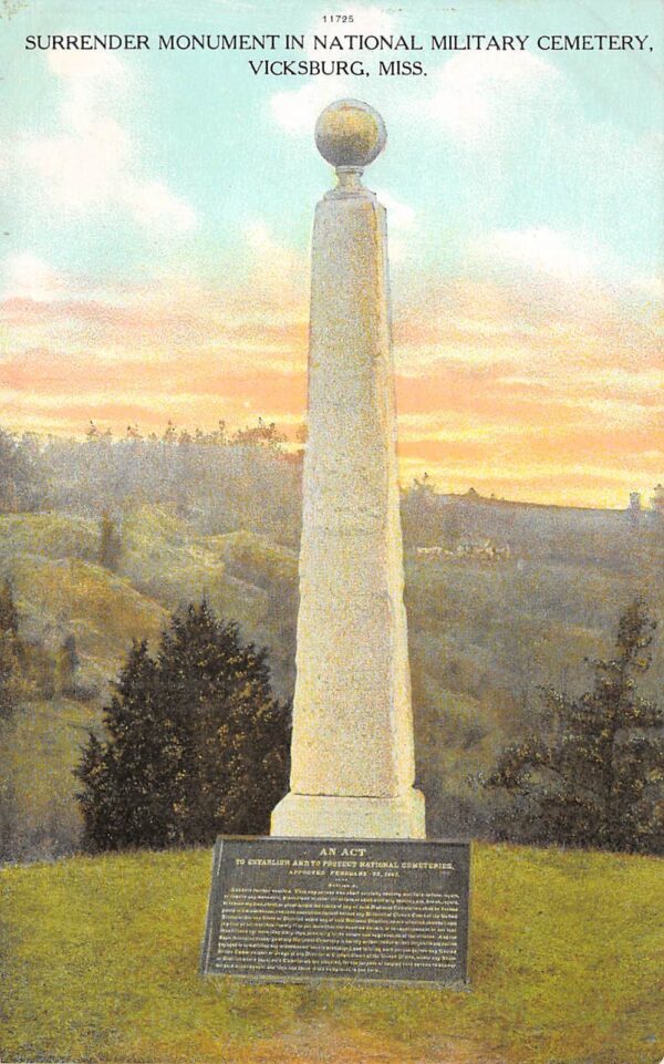 Vicksburg Mississippi Surrender Monument, National Military Cemetery, PC U16702