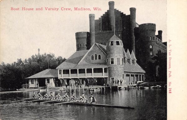 Madison Wisconsin Boat House & Varsity Crew, B/W Photo Print PC U16711