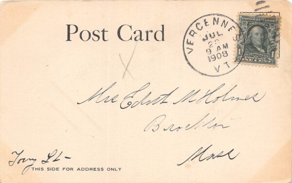 Addison Vermont Baptist Church, Undivided Back, Vintage Postcard U16714 - Image 2