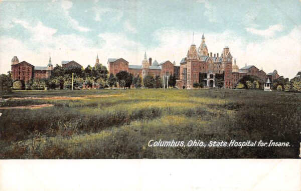 Columbus Ohio State Hospital For Insane, Undivided Back, Vintage Postcard U16732