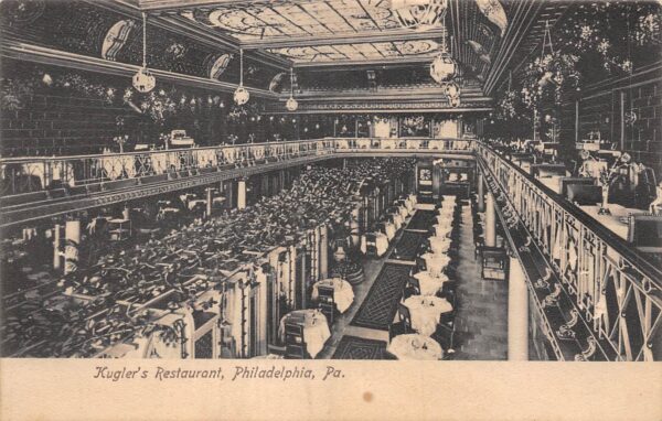 Philadelphia Pennsylvania Kugler's Restaurant, Rotograph Co., Vintage PC U16738