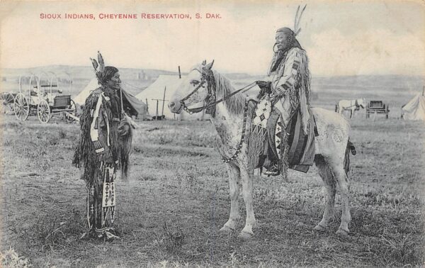 Cheyenne Reservation South Dakota Sioux Native Americans, Vintage PC U16769