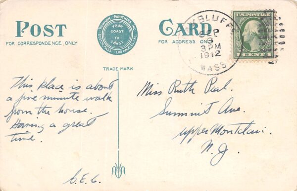 Oak Bluffs Massachusetts Cape Poque Light House, Chapquidic, Vintage PC U16786 - Image 2