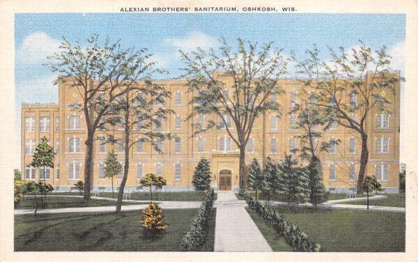 Oshkosh Wisconsin Alexian Bros. Sanitarium, White Border, Vintage PC U16809