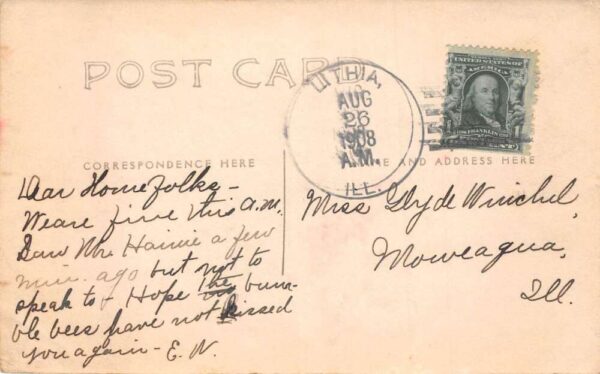 Lithia Illinois People at Dam Real Photo Vintage Postcard AA80913 - Image 2