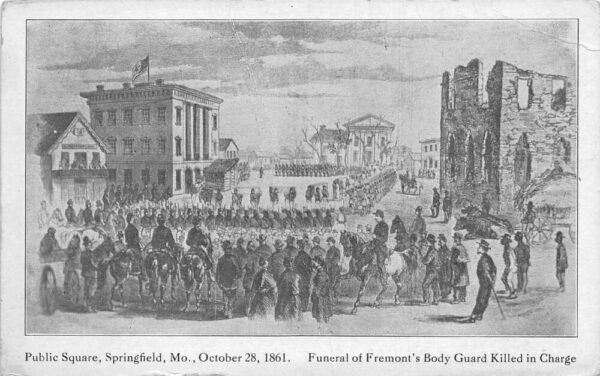 Springfield Missouri Public Square in 1861 Funeral Real Estate Ad PC AA80927
