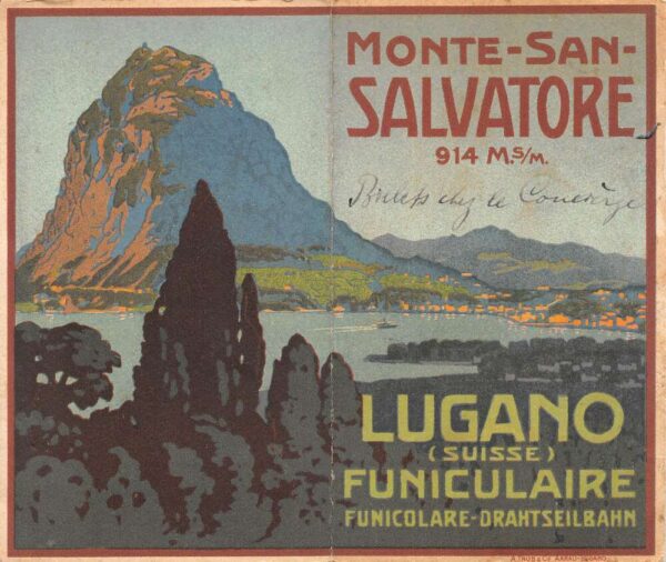 Monte San Salvatore Swtizerland Incline Railway March 1922 Schedule AA80931