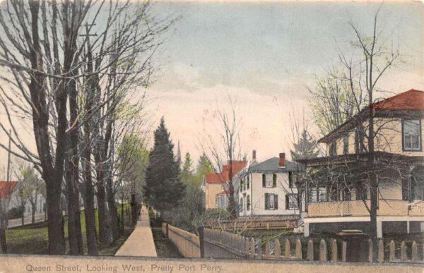 Port Perry Ontario Canada Queen Street Looking West Vintage Postcard AA80936