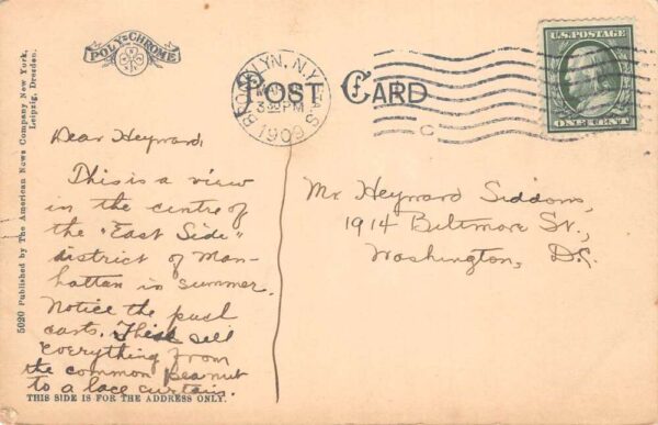 New York City Hester Street Vintage Postcard AA80938 - Image 2