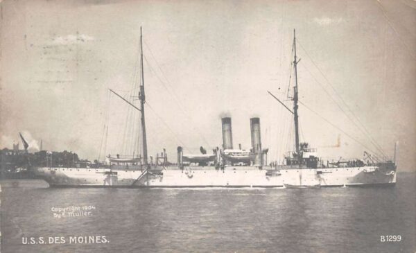 US Navy Ship USS Des Moines Real Photo Vintage Postcard AA80951