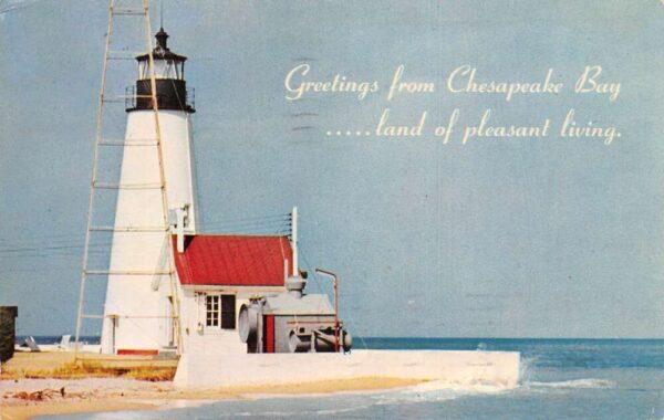 Maryland Cove Point Lighthouse Scenic View Vintage Postcard AA80960