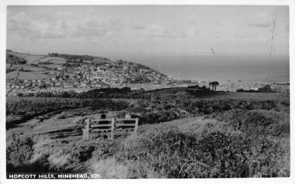 Minehead England Hopcott Hills Real Photo Vintage Postcard AA80964