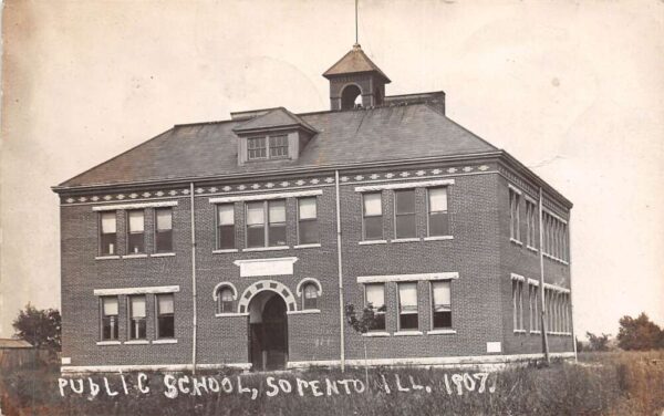 Sopento Illinois Public School Real Photo Vintage Postcard AA80978