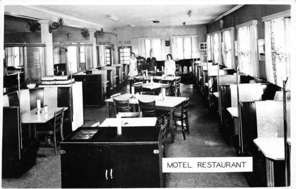 Vandalia Ohio Motel Restaurant Dining Room Real Photo Postcard AA80987