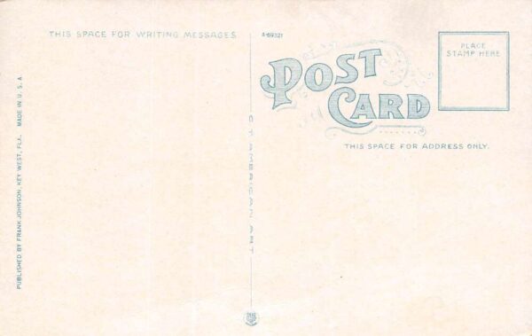 Key West Florida Duval St., Looking W., White Border, Vintage Postcard U17792 - Image 2
