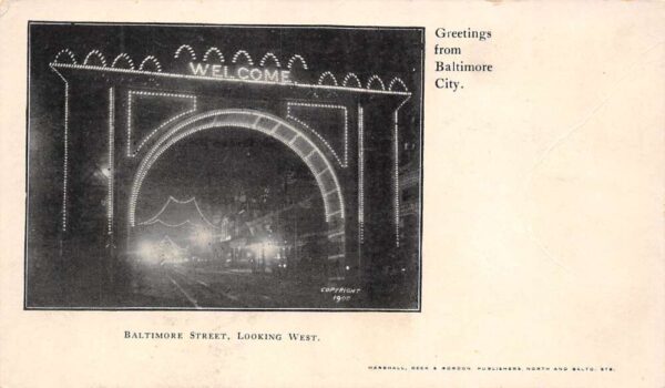 Baltimore Maryland Baltimore St/, Looking W., Undivided Back, Vintage PC U17793