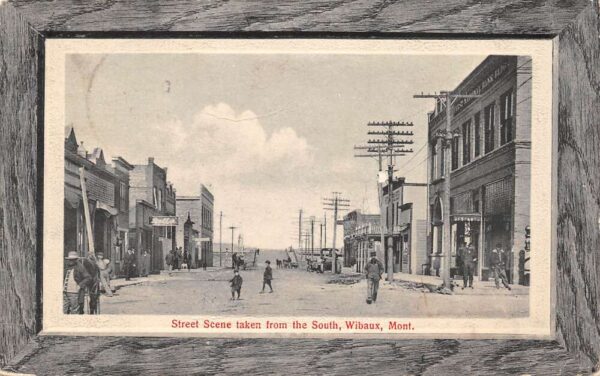 Wibaux Montana Street Scene, From South, Lithograph W/ Border, Vintage PC U17798