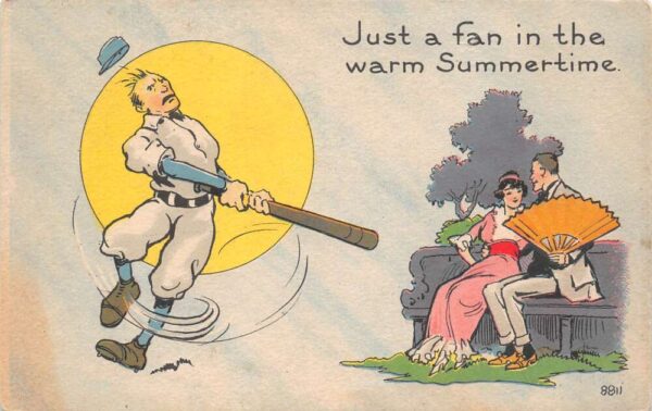 Baseball/Romance/Comics, "Just A Fan In The Warm Summertime", Postcard U17803