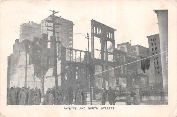 Baltimore Maryland Fire Disaster Fayette and North St Vintage Postcard AA82307