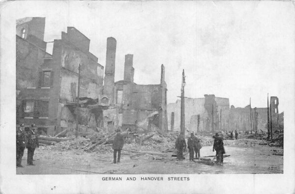 Baltimore Maryland Fire Disaster German and Hanover Streets Postcard AA82309