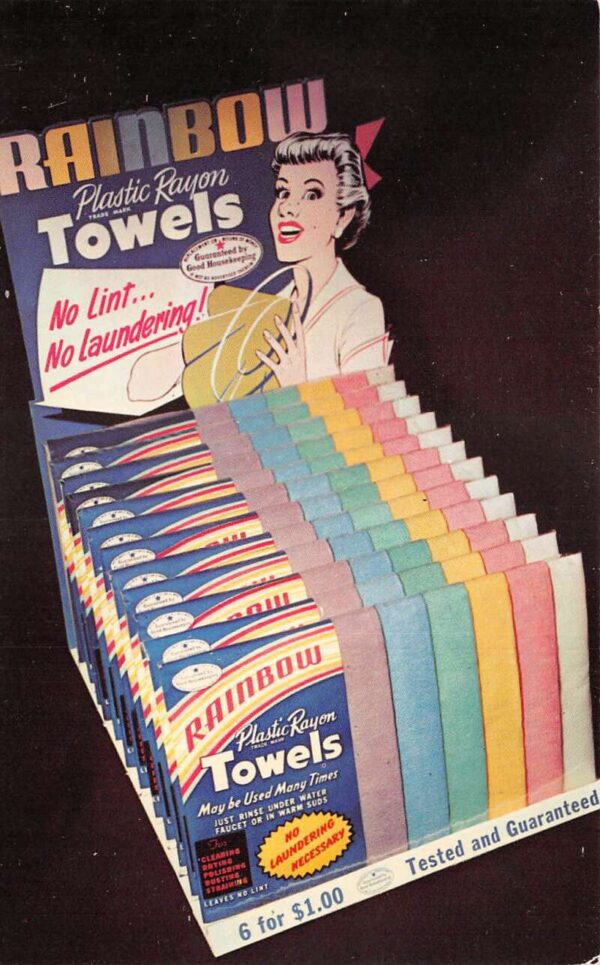 St Petersburg Florida Rainbow Plastic Rayon Towels Advertising Postcard AA82339