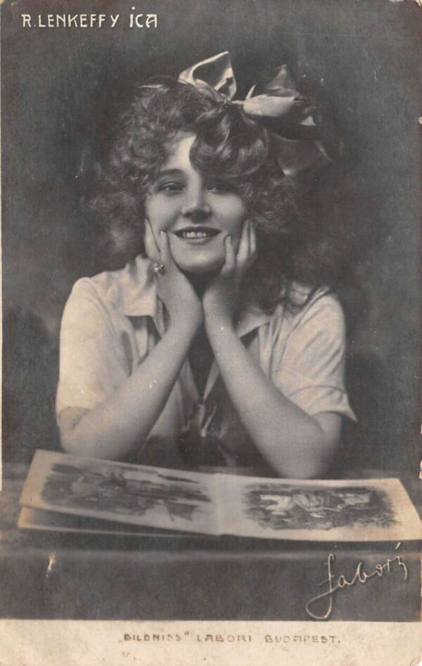 Ica Lenkeffy Hungarian Silent Film Actor Miklos Labori Real Photo PC AA82356