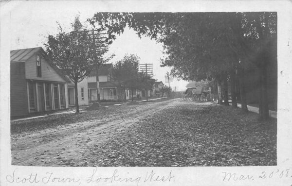 Scott Town Street Scene Looking West Real Photo Vintage Postcard AA82365
