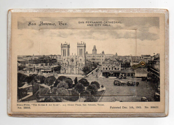 San Antonio Texas Buildings Streets Views Fold Out Trap Door Postcard AA82388