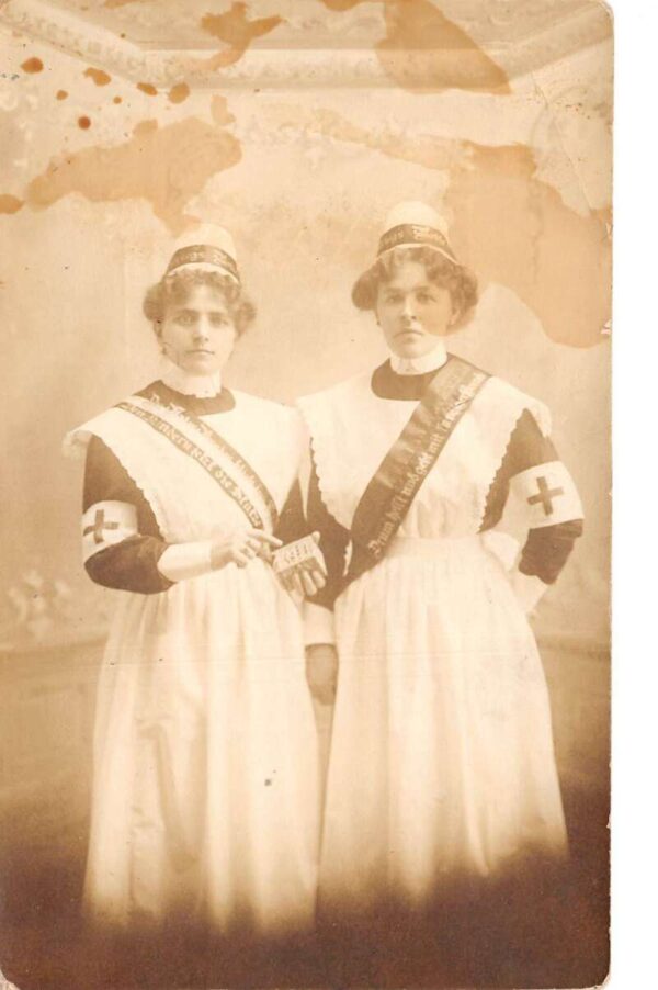 Austria Nurses with Banners Real Photo Vintage Postcard AA82392
