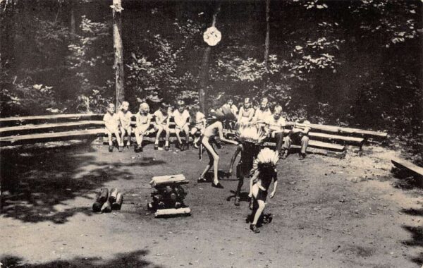 Lantz Maryland Camp Greentop Rehearsing Indian Dance Vintage Postcard AA82402