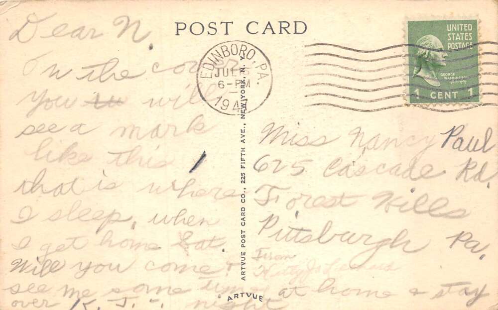 Edinboro Pennsylvania Sunset Camps Vintage Postcard AA82405 - Image 2