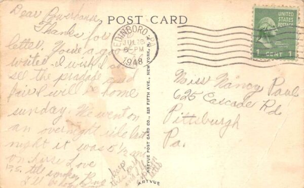 Edinboro Pennsylvania Sunset Camps Aerial View Vintage Postcard AA82406 - Image 2