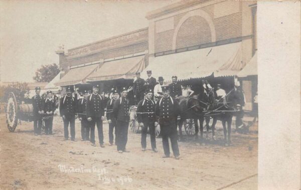 Minden Iowa ? Fire Dept July 4th Parade Real Photo Vintage Postcard AA82504