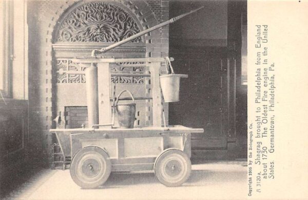 Philadelphia Pennsylvania Germantown Shagrag Fire Engine Postcard AA82510