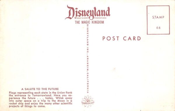 Disneyland Tomorrowland Flags Salute to the Future Vintage Postcard AA82511 - Image 2