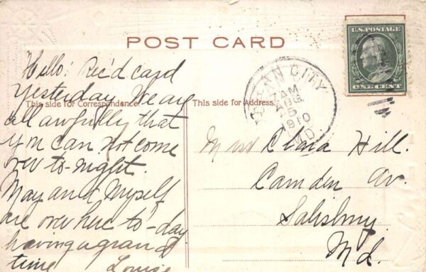 Ocean City Maryland Breakers Ocean View Lighthouse Border Nautical PC AA82520 - Image 2