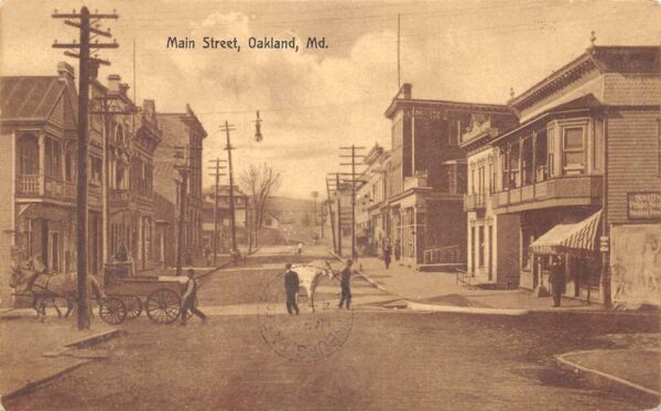 Oakland Maryland Main Street Vintage Postcard AA82524