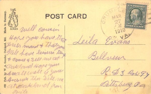 Oakland Maryland Main Street Vintage Postcard AA82524 - Image 2