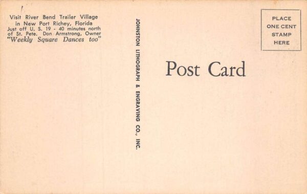 New Port Richey Florida River Bend Trailer Village Armstrong Band PC AA82587 - Image 2